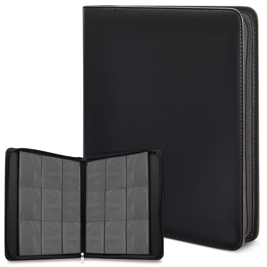 Bright Creations Faux Leather Card Binder - 360 Side-Loading Trading Card Binder - Baseball & Football Sports Storage - Professional Display Cover for Trading Collections - 12.75 x 12.75 in, Black, Color: Black | Michaels Bright Creations Faux Leather Card Binder - 360 Side-Loading Trading Card Binder - Baseball & Football Sports Storage - Professional Display Cover for Trading Collections - 12.75 x 12.75 in, Black, Color: Black | Michaels